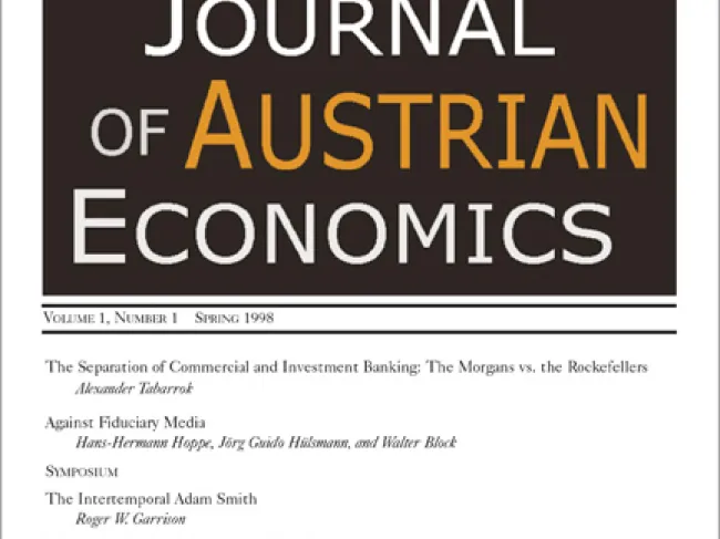 Quarterly Journal of Austrian Economics, Volume 1, No. 1 (Spring 1998)